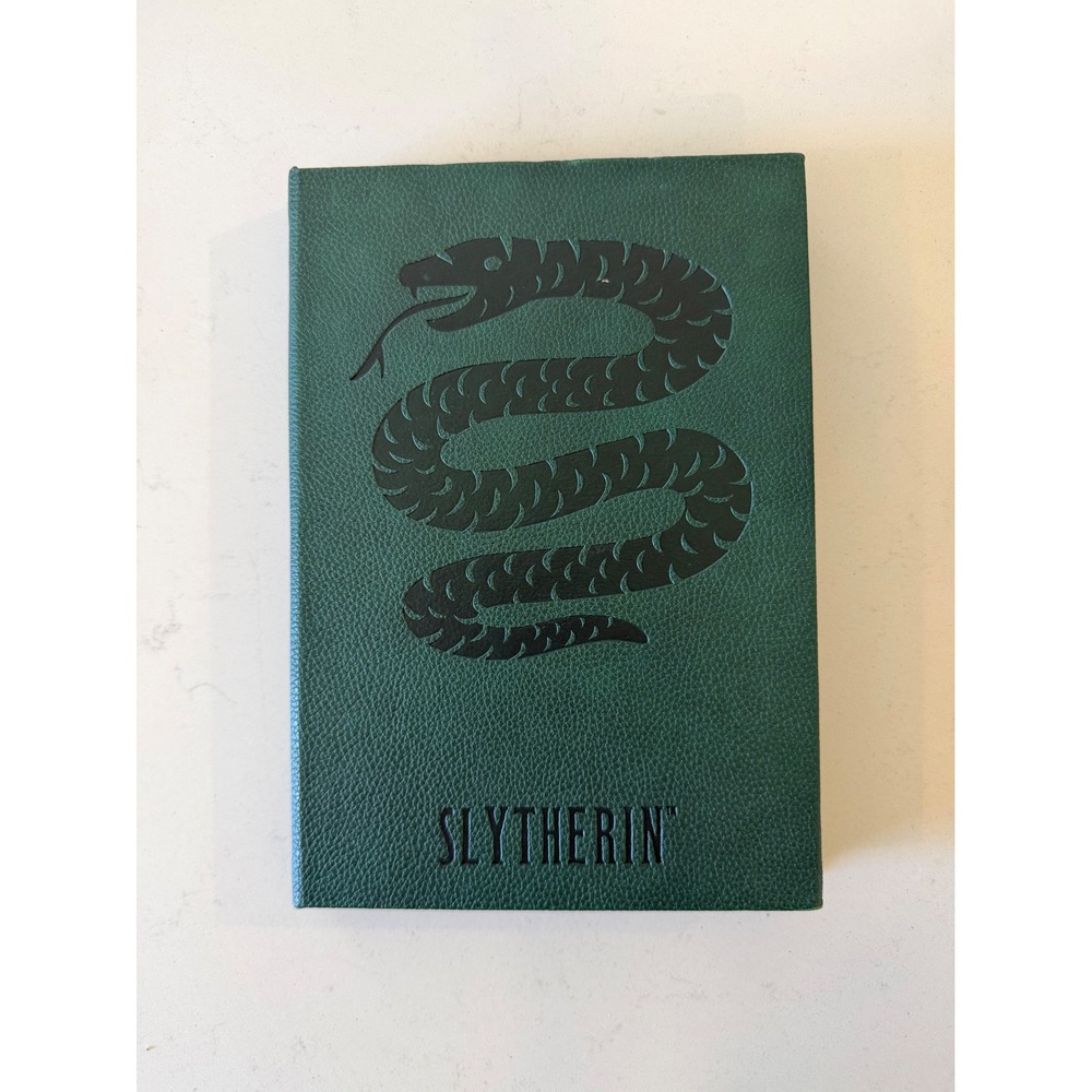 Harry Potter Slytherin House Lined Journal Green Faux Leather Snake Embossed